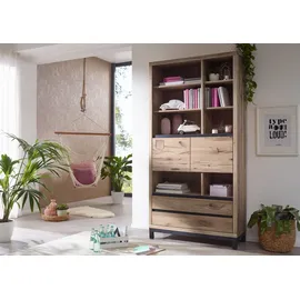Massivmoebel24 Bücherregal 100 x 40 x 200 cm Bianco geölt