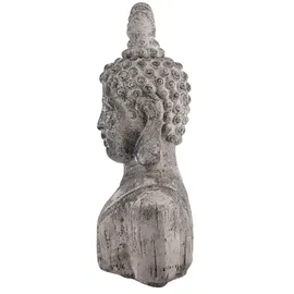 Möbel Kraft Deko Figur Buddha ¦ grau ¦ Zement ¦ Maße (cm): B: 20,5 H: 38 T: 12.5