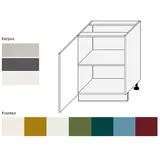 Feldmann-Wohnen Unterschrank Rimini (1-türig (Holztür), 1 Einlegeboden, 1-St., moderne Optik, MDF Kasetten-Fronten, Soft-Close) 60x50x82cm Farbe wählbar weiß
