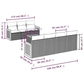 vidaXL Gartensofa-Set 8-tlg. schwarz