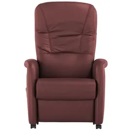 Hukla Relaxsessel Tobias Leder 75 x 102 x 88 cm Rot mit Relax-Funktion