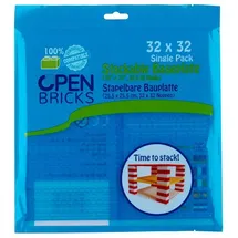 OPEN BRICKS Stapelbare Bauplatte 32x32 Single Pack hellblau