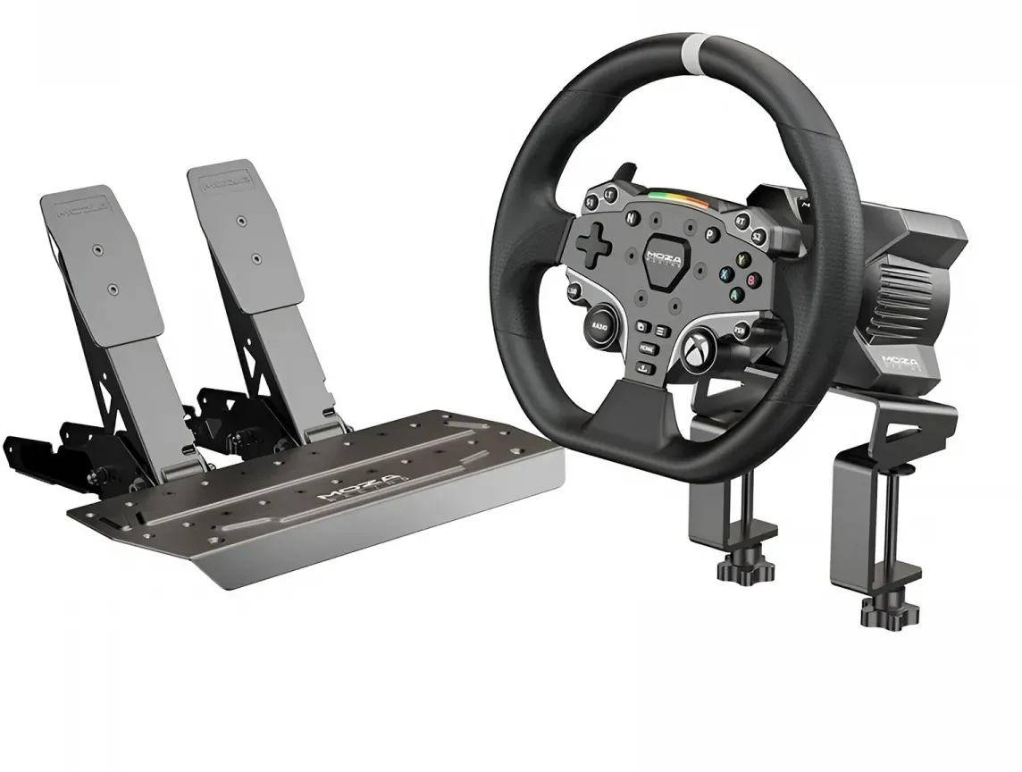 Moza Racing R3 Racing Simulator (R3 Base, ES Wheel, SR-P Lite Two Pedals, tischkle