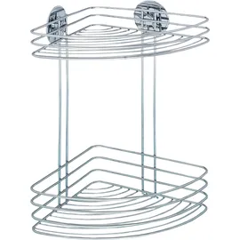 Wenko Eckduschkorb Turbo-Loc Stahl, chrom, 2 Ablagen