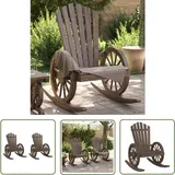 Adirondack-schaukelstühle 2 Stk. Massivholz Tanne - Adirondack Sessel - Gartenstuhl - Holzsessel - Gartengeräte - Balkonmöbel - The Living Store