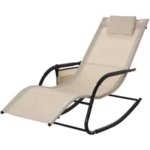 Outsunny Schaukelstuhl Schwingsessel 150 x 62 x 88 cm beige