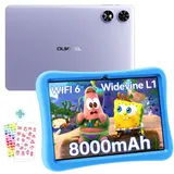 OUKITEL OT6 Kinder Tablet 10 Zoll mit WiFi-6, 16GB RAM + 64GB ROM Android 13 Tablet Kids 8000mAh Akku Tablet für Kinder mit Tragbarem Griff und Sturzsicherer Hülle BT5.0/TÜV/Widevine L1 Violett