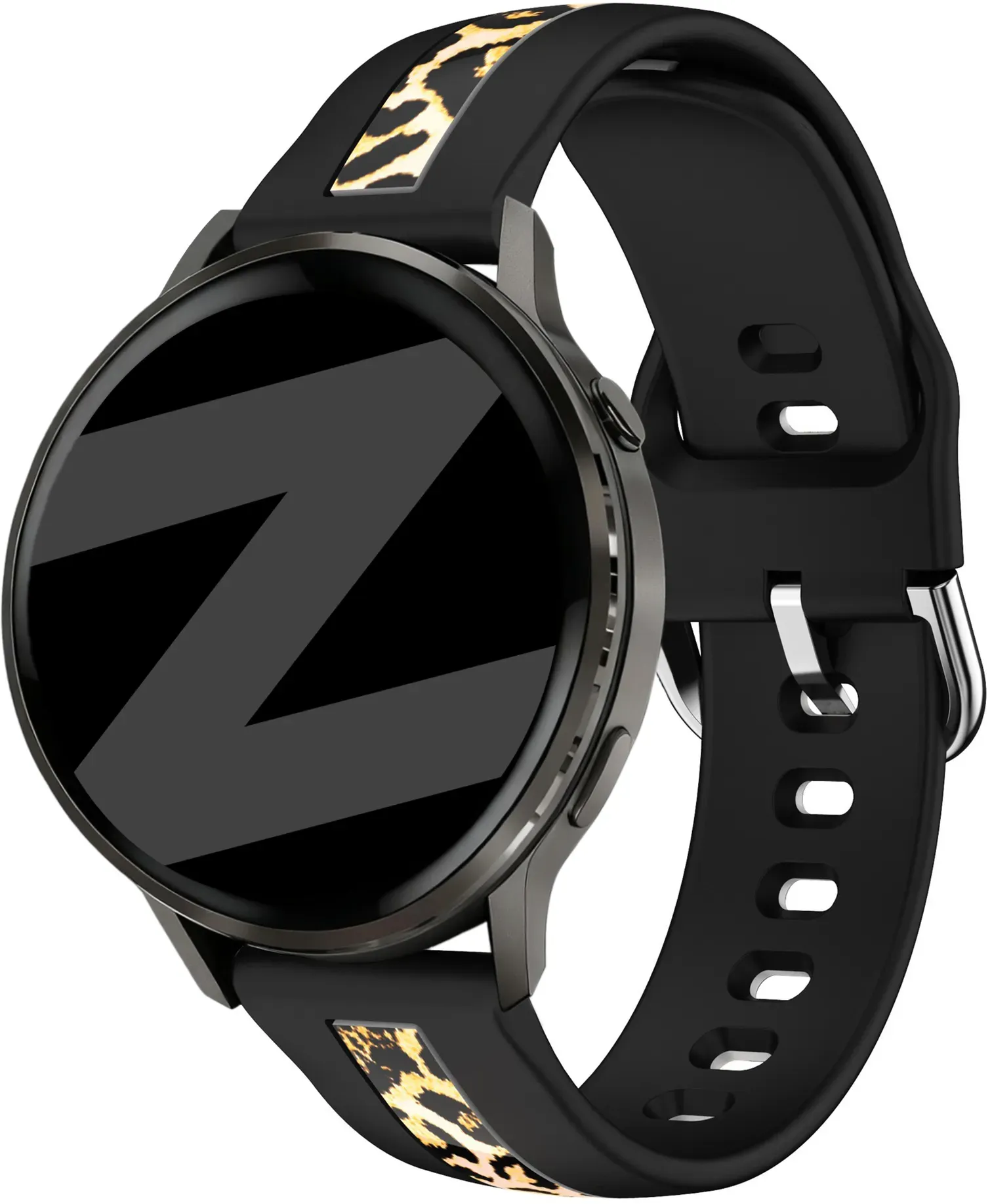 Bandz Oozoo Smartwatch 20mm Armband Silikon für Oozoo Smartwatch 20mm - Schwarz - Schnallenverschluss