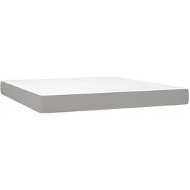 vidaXL Boxspringbett mit Matratze & LED Hellgrau 160x200 cm Stoff