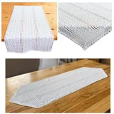 heimtexland Tischdecke Häkelspitze 40 x 140 cm Weiß