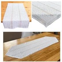 heimtexland Tischdecke Häkelspitze 40 x 140 cm Weiß