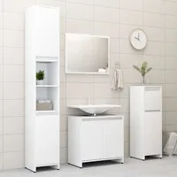 VidaXL 4-tlg. Badmöbel-Set Weiß Holzwerkstoff