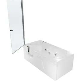 SeniorBad Seniorendusche Badewanne mit Tür 75 x 150 cm (S17D-WP-R-EC)