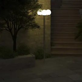 vidaXL Garten-Kandelaber 3-flammig Edelstahl 220 cm - Weiß