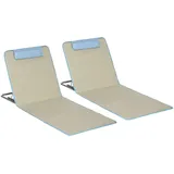 Outsunny Strandliege Faltbar Beige