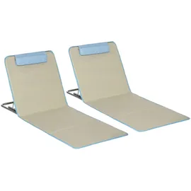 Outsunny Strandliege Faltbar Beige
