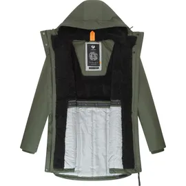 Ragwear Damen, Wintermantel Warmer atmungsaktiver und wasserdichter Winterparka mit Kapuze Elsien YOUMODO Dark Olive Gr. L (40), grün (olivgrün), Obermaterial: 100% Polyester. Innenfutter: 100% Polyester. Wattierung: 100% Polyester, tailliert ca.