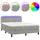 vidaXL Boxspringbett mit Matratze & LED Hellgrau 140x200 cm Samt