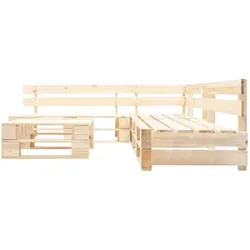 vidaXL 4-tlg. Garten-Paletten-Sofagarnitur Holz Natur