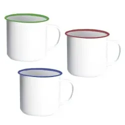 WESTMARK Emaille Tasse, 350 ml 21052260 , 1 Packung = 3 Tassen