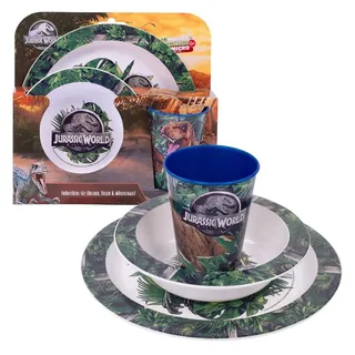 Jurassic World Kindergeschirr-Set Jurassic World blau/grün 3-tlg., 3 St.