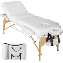 Tectake tectake® 3 Zonen Massageliege Somwang Breite 70 cm, Polsterung 7,5 cm mit Holzgestell, 218 x 102 x 90 cm