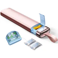 VAYDEER 7 Tage Pillendose aus Metall mit Trockenmittel-Fach, Wöchentliche Tablettenbox für 1x täglich Medikamente, Luftdichte Reise Medikamentenbox mit Trageband(Roségold)