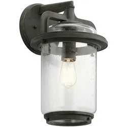 Licht-Erlebnisse Wandaußenleuchte ALRESFORD Zink verwittert Transparent Aluminium Regenglas LE117598