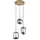 GLOBO Blacky I 3-flg. 46 cm rund Messing mit Rauchglaskugeln