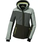 KILLTEC Damen Ksw 67 WMN Jckt Skijacke/Funktionsjacke Mit Abzippbarer Kapuze Und Schneefang, Grün/grau, 48