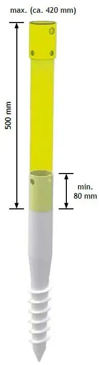 Biohort Verlängerungssatz für Erdschraube zum Ausgleich von Gefälle im Gelände (1 Stück)