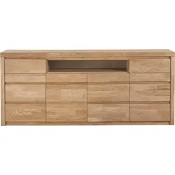 Kommode HOME AFFAIRE "Silkeborg", braun (eiche teilmassiv), B:200cm H:85cm T:35cm, Holz teilmassiv, Sideboards, Breite 200 cm