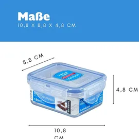 Lock & Lock Frischhaltedose blau rechteckig 10,8 x 8,8 x 4,8 cm 0,18 l