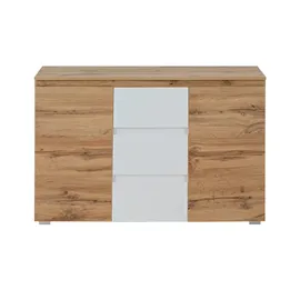 Möbel Kraft Kommode 120 x 80 x 40 cm Holzfarben / Weiß