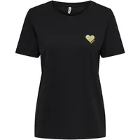 Only ONLKITA Life S/S Logo TOP NOOS Schwarz XL