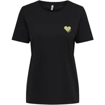 Only ONLKITA Life S/S Logo TOP NOOS Schwarz XL