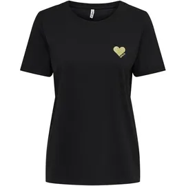 Only ONLKITA Life S/S Logo TOP NOOS Schwarz XL