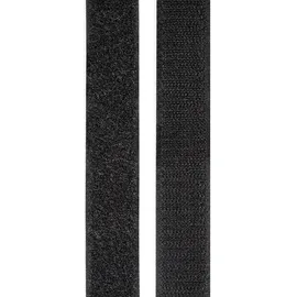 TOOLCRAFT KL25X2000C Klettband zum Aufkleben Haft- und Flauschteil (L x B) 2000 mm x 25 mm Schwarz 1 Paar
