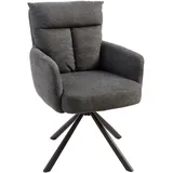 Riess-Ambiente Stuhl BIG GEORGE - drehbar Retro grau mit Armlehnen und Bonellfederkernpolsterung