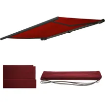 MCW Ersatz-Bezug für Markise H122, Vollkassette Ersatzbezug Sonnenschutz 4x3m ~ Acryl bordeaux-rot