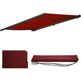MCW Ersatz-Bezug für Markise H122, Vollkassette Ersatzbezug Sonnenschutz 4x3m ~ Acryl bordeaux-rot
