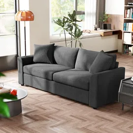 Homcom 3-Sitzer-Sofa Cordbezug Dunkelgrau