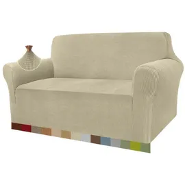 luxuskollektion Sofaüberwurf Jacquard Stretch Hunde 2 Sitzer Khakifarbe