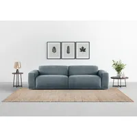 TRENDMANUFAKTUR Big-Sofa Braga, mit hochwertigem Kaltschaum, Megasofa, in Cord erhältlich, modernes Big-Sofa, Couch mit hohem Sitzkomfort, 254/72/107 cm (B/H/T) blau