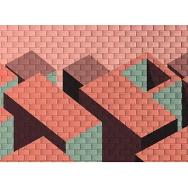 A.S. Création Geometrische 3D-Tapete 2,55 m x 10 m 1 St Rosa/Grün