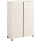 Schuhschrank, Silber, Weiß, Metall, 5 Fächer, 84x126x37 cm, Goldenes M, Made in Germany, DGM-Klimapakt, Typenauswahl, Beimöbel erhältlich, Garderobe, Schuhaufbewahrung, Schuhschränke