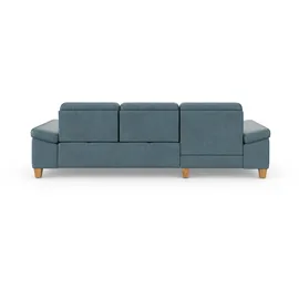 sit&more Ecksofa SIT & MORE "Westham L-Form", bunt (graublau), B:275cm H:88cm T:172cm, 100% Polyester, Sofas, Ecksofa, mit Recamiere, mit oder ohne Bettfunktion, Bettkasten, Füße Eiche