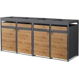ML-Design Mülltonnenbox 264 x 124 x 80 cm braun