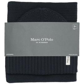 Marc O'Polo Knitted Hat and Scarf Set, Dark Navy