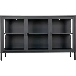 Brisbane Sideboard 3 Glastüren schwarz.
